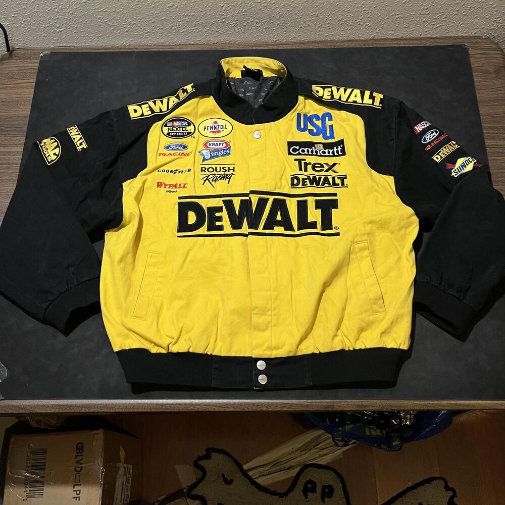 DeWalt Carhartt Roush Racing Jacket Pit Crew Vintage Yellow Black NASCAR Racing
